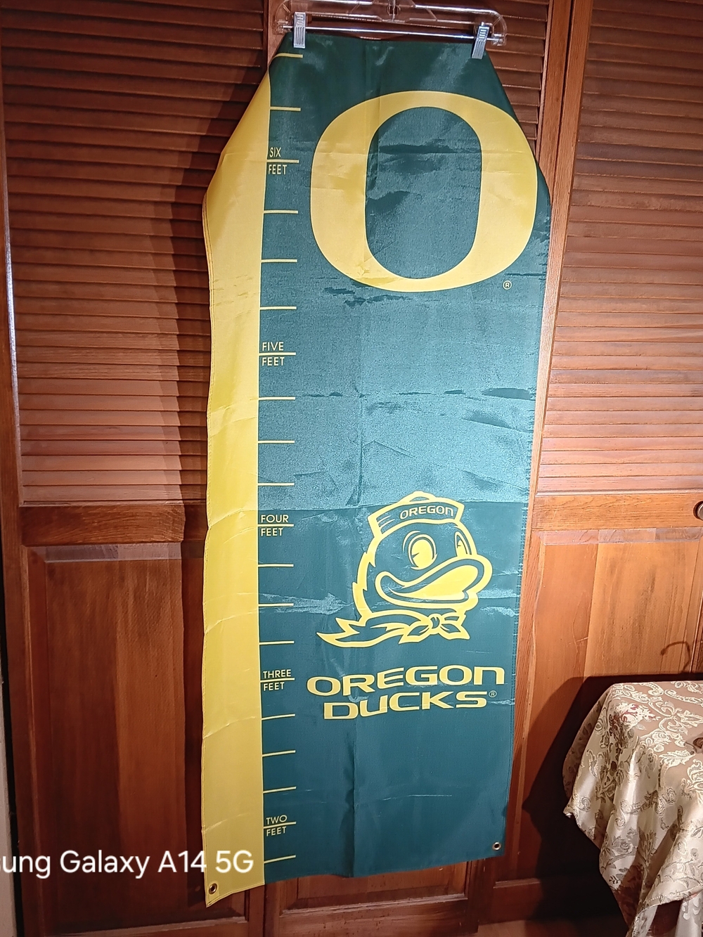 Oregon Ducks Green & Yellow Growth Chart Banner